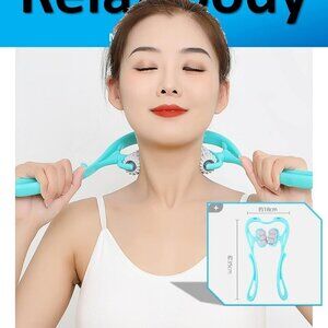 2/50🍒New Hand-held Trigger Point Deep Tissue Massager Roller Neck Massage Tool